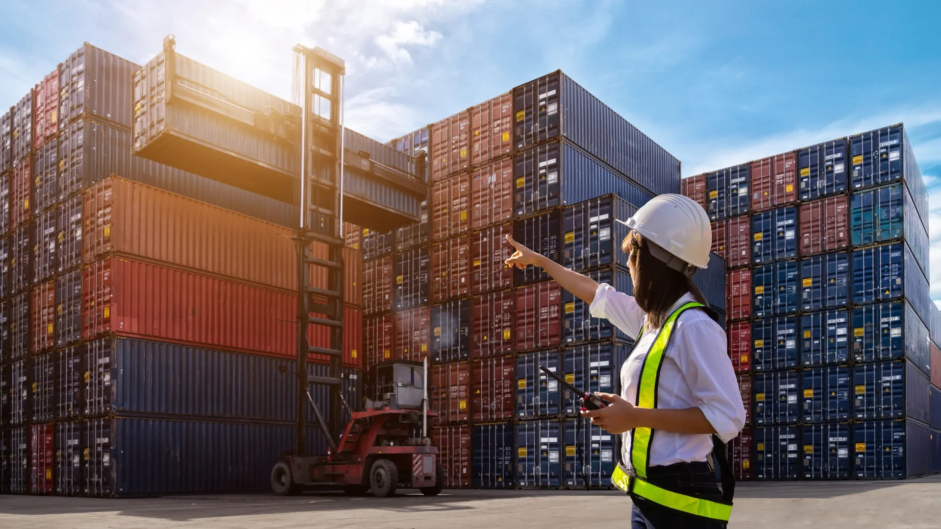 female worker at an exporting site