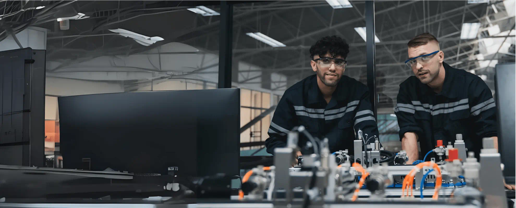 Techniker richten Computergeräte ein