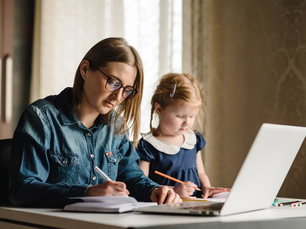 Home-Office mit Kinderbetreuung