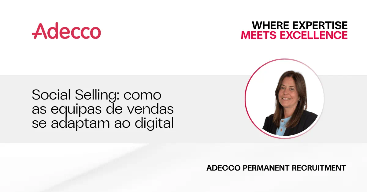 Social Selling: equipa comercial utiliza ferramentas digitais e redes profissionais para gerar leads, construir relações e impulsionar vendas.