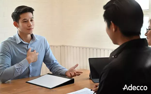 Man in an interview