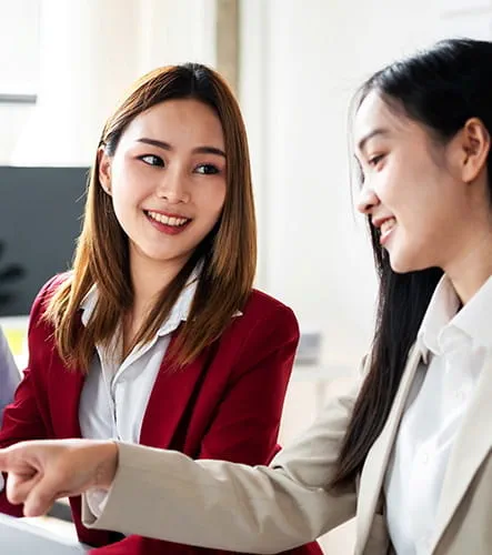 Professionals discussing outsourcing management services