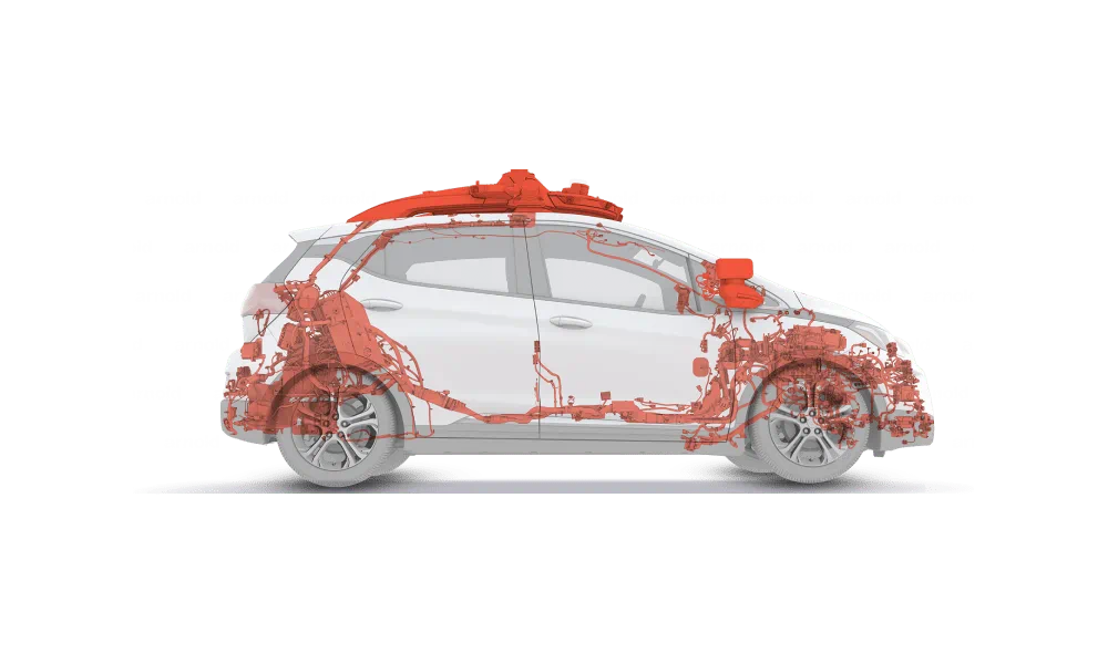 Drawing of Cruise self driving car.
