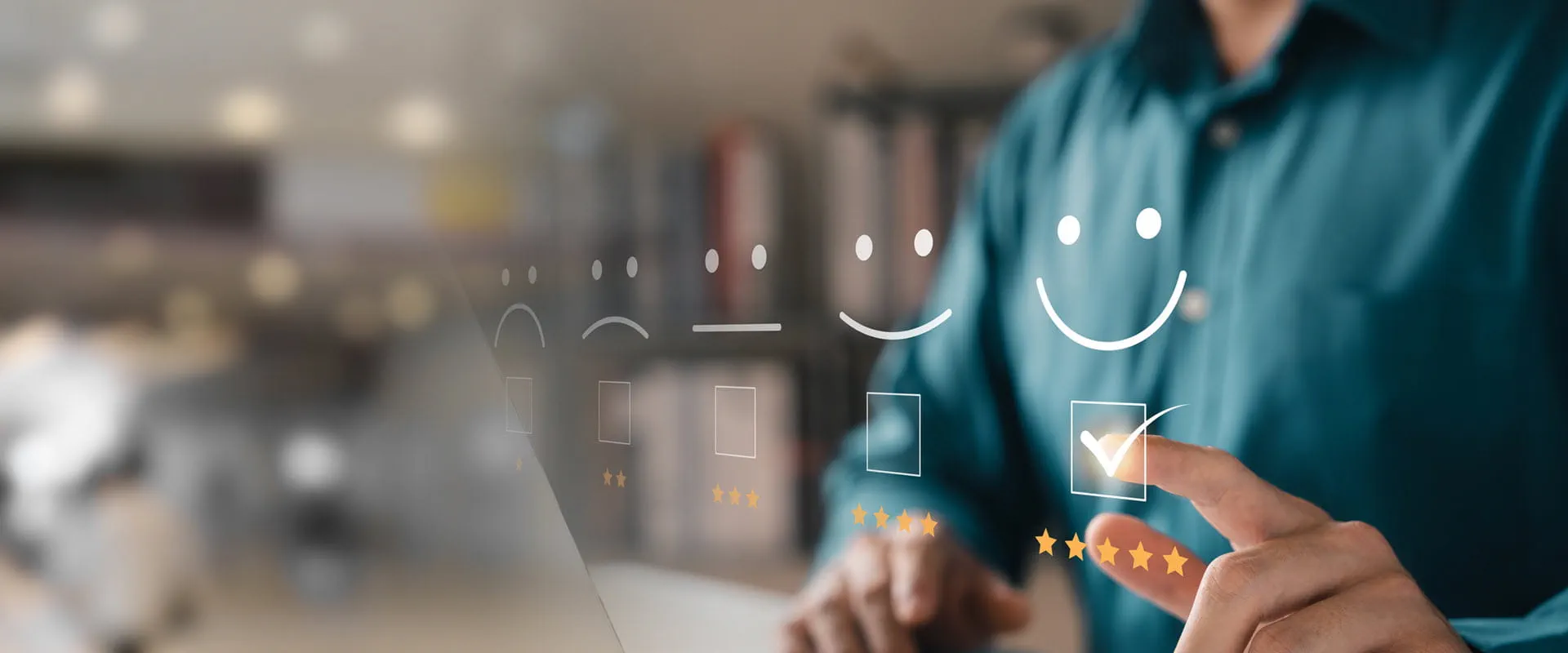 User rating service experiences on online application