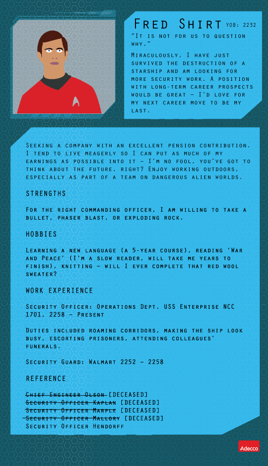 Redshirt resume