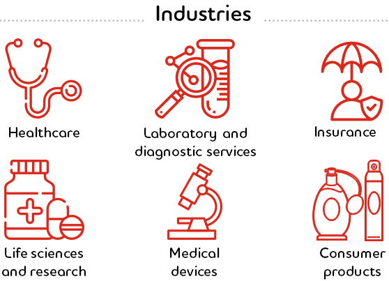 Industries: Healthcare, Laboratory and diagnostic services, Insurance, Life sciences and research, Medical devices, Consumer products