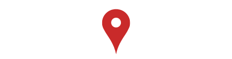 Red location pin icon on a white background